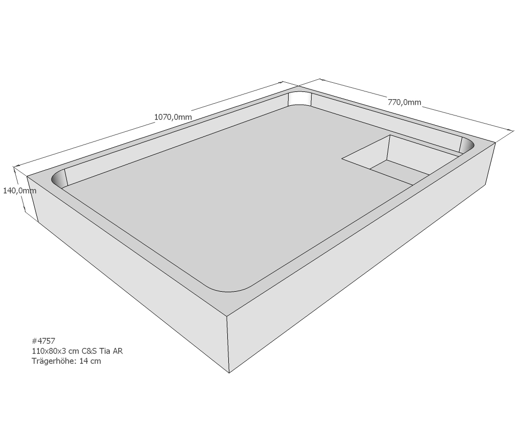 Duschwannenträger für Tia E 110x80