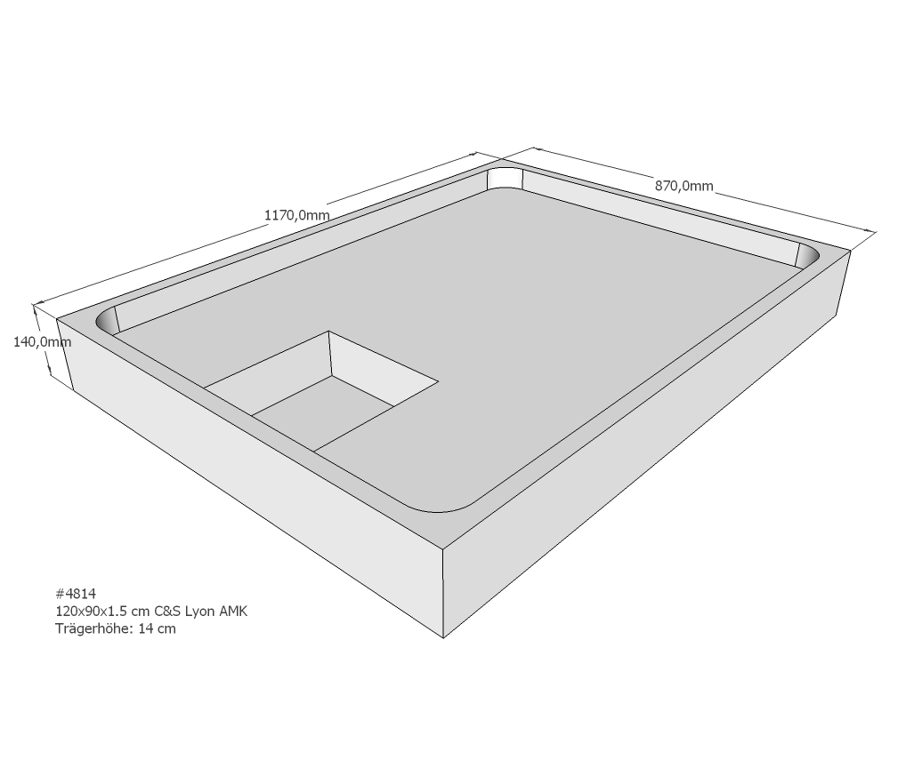 Duschwannenträger für Lyon E 120x90