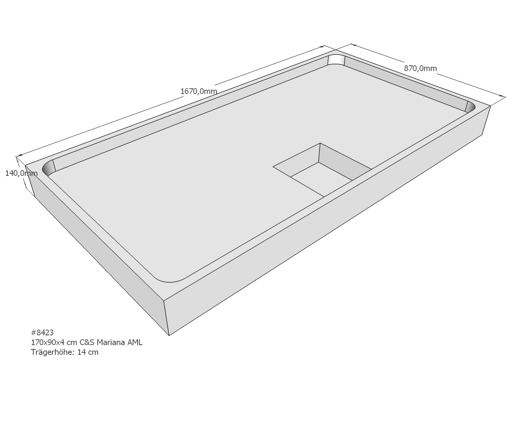 Duschwannenträger für Mariana E 170x90