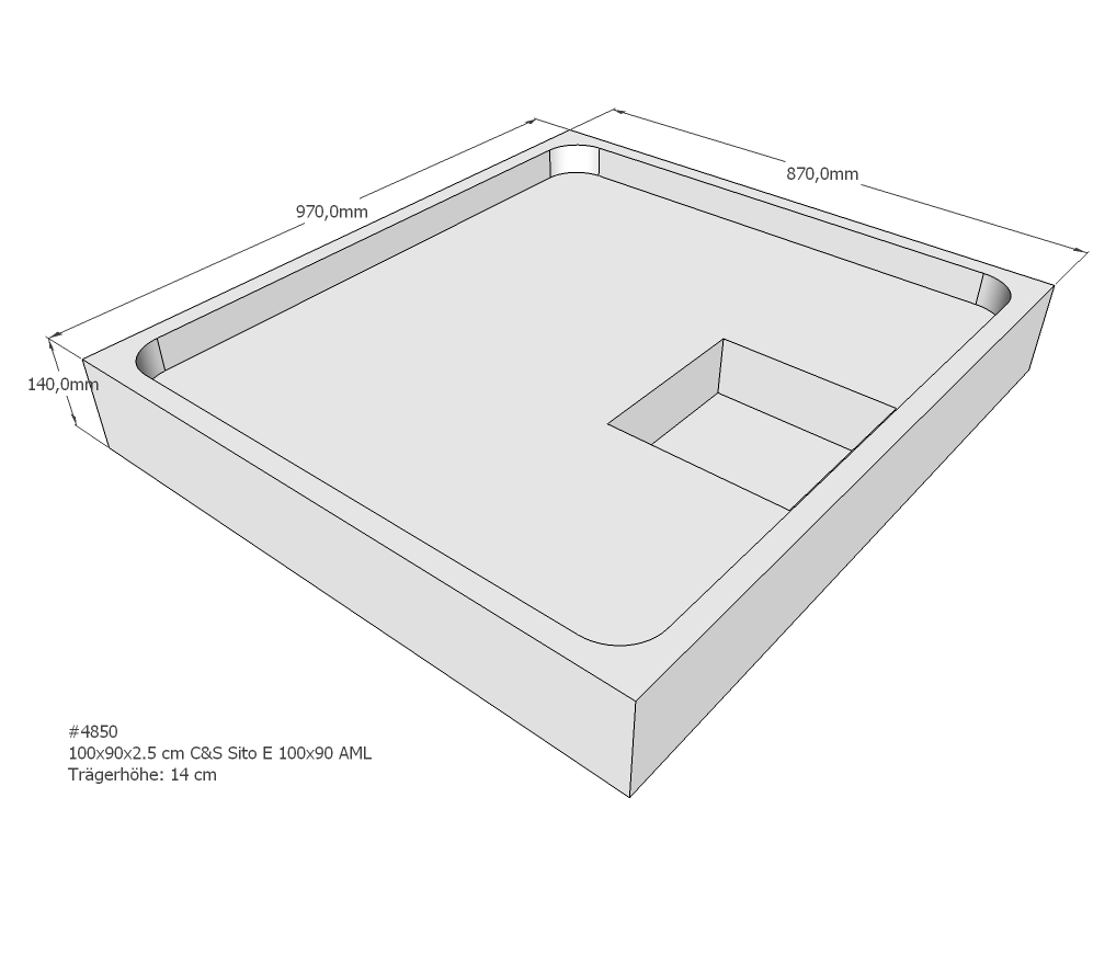 Duschwannenträger für Sito E 100x90