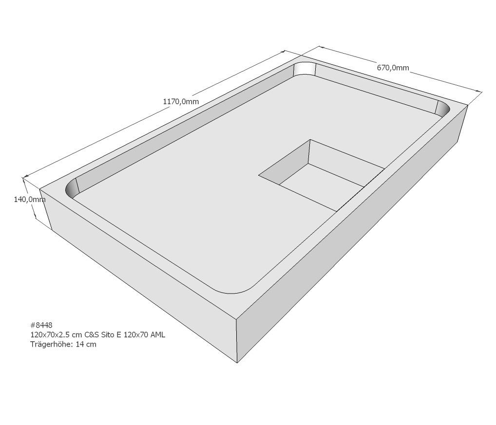 Duschwannenträger für Sito E 120x70