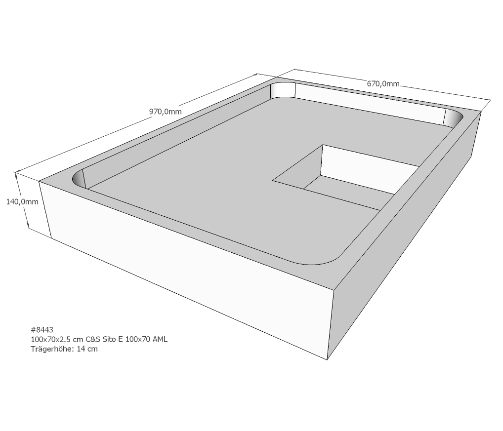 Duschwannenträger für Sito E 100x70