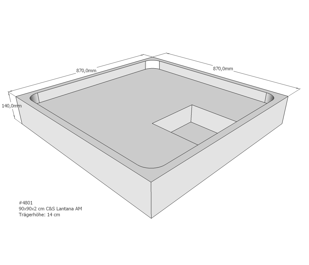 Duschwannenträger für Lantana E 90x90