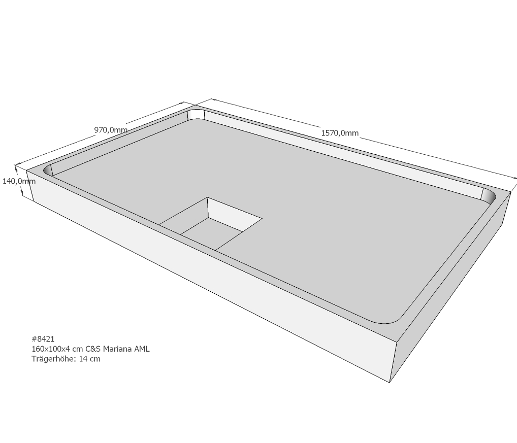 Duschwannenträger für Mariana E 160x100