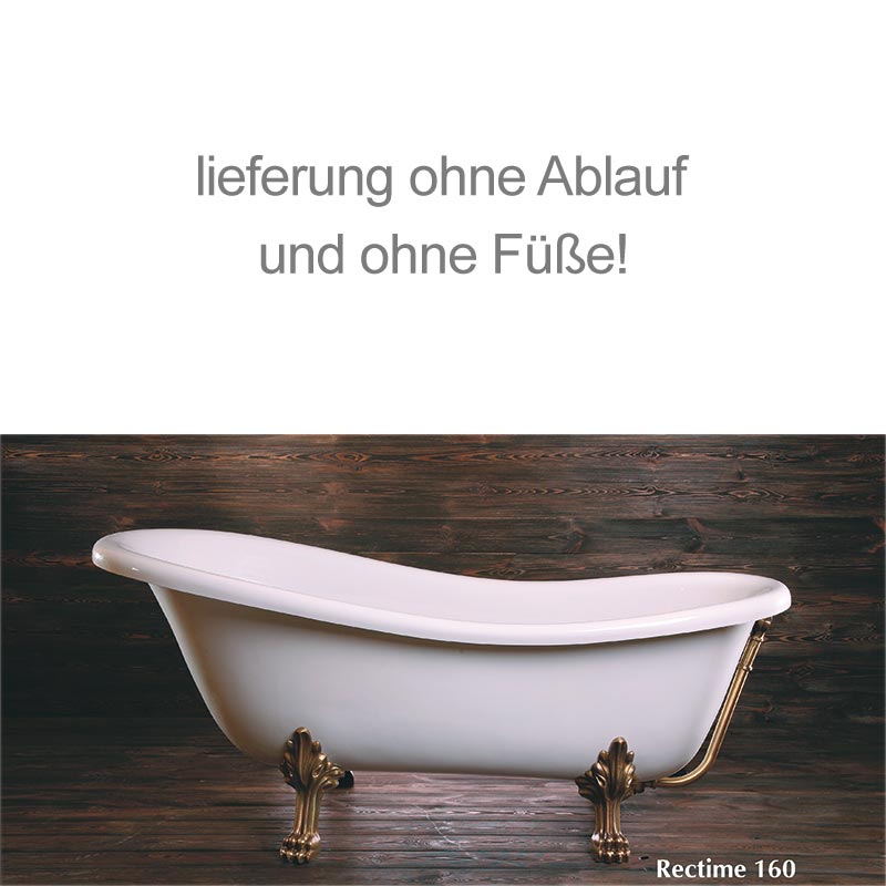 Retro Style Badewanne Rectime 160x73x42,5 cm weiß