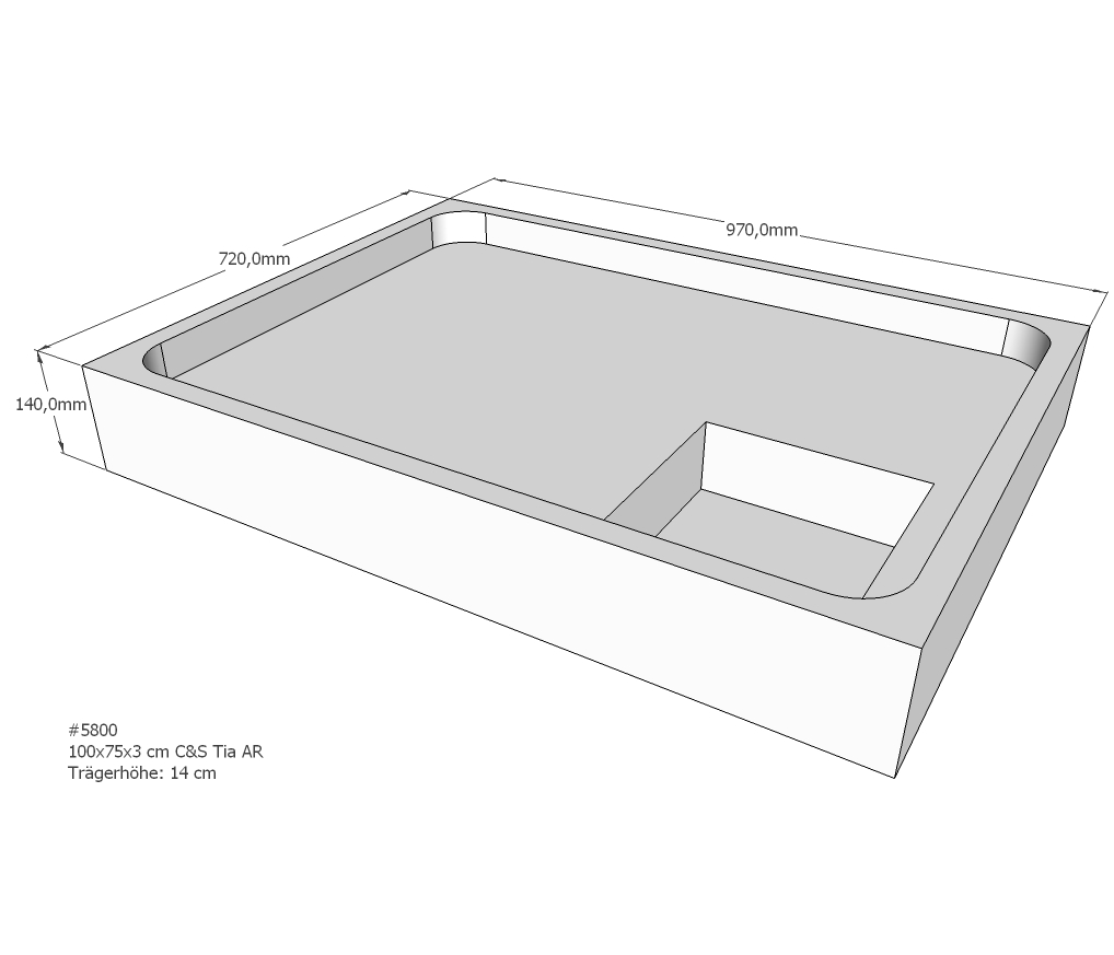 Duschwannenträger für Tia E 100x75