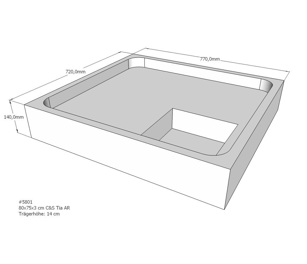 Duschwannenträger für Tia E 80x75