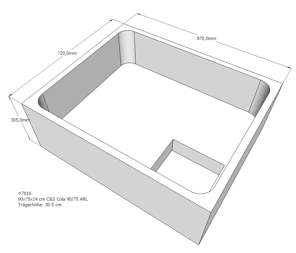 Duschwannenträger für Cola E 90x75