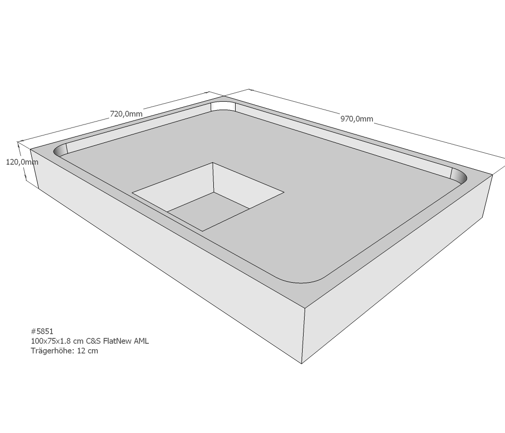 Duschwannenträger für Flat New E 100x75