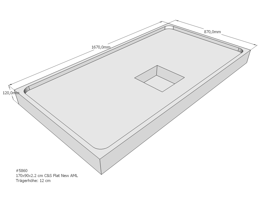 Duschwannenträger für Flat E 170x90