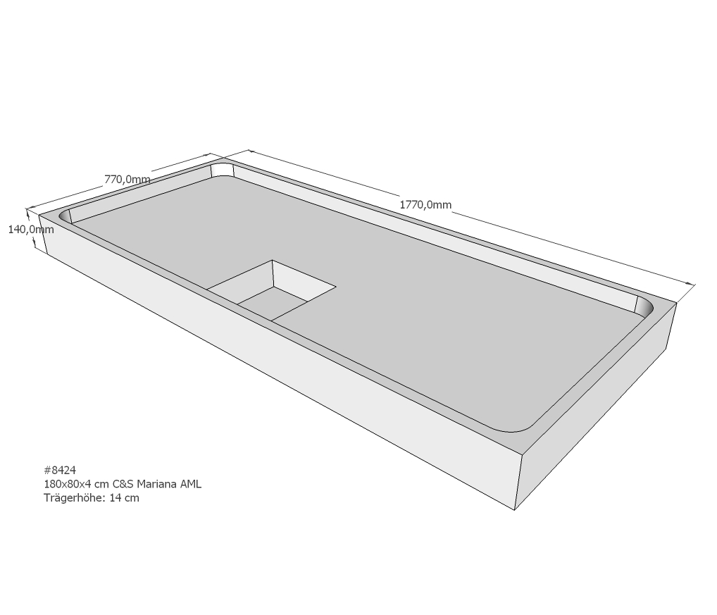 Duschwannenträger für Mariana E 180x80