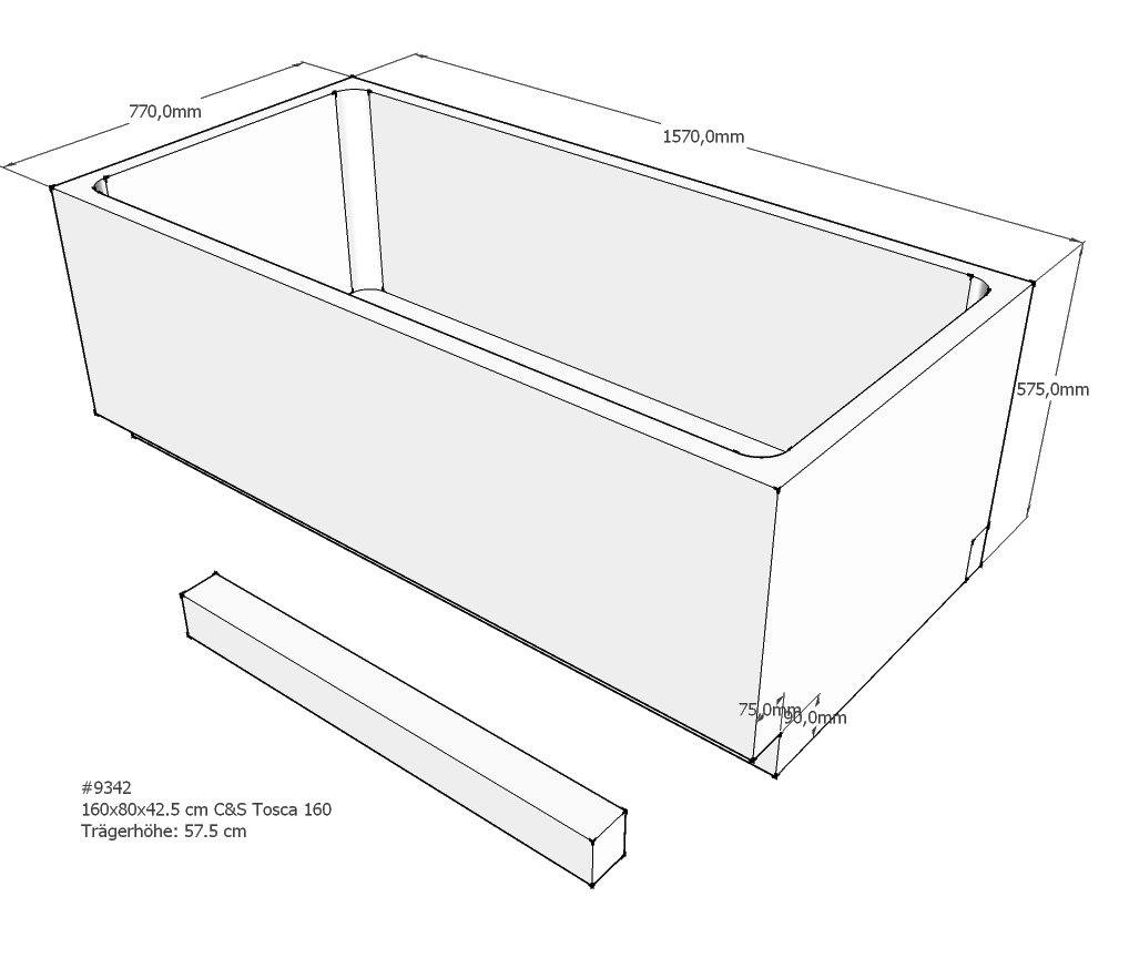 Badewannenträger für Tosca 160