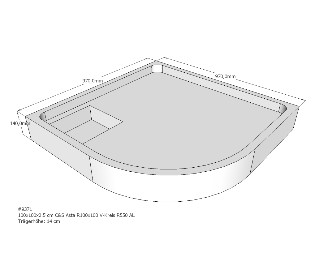 Duschwannenträger für Asta R 100x100