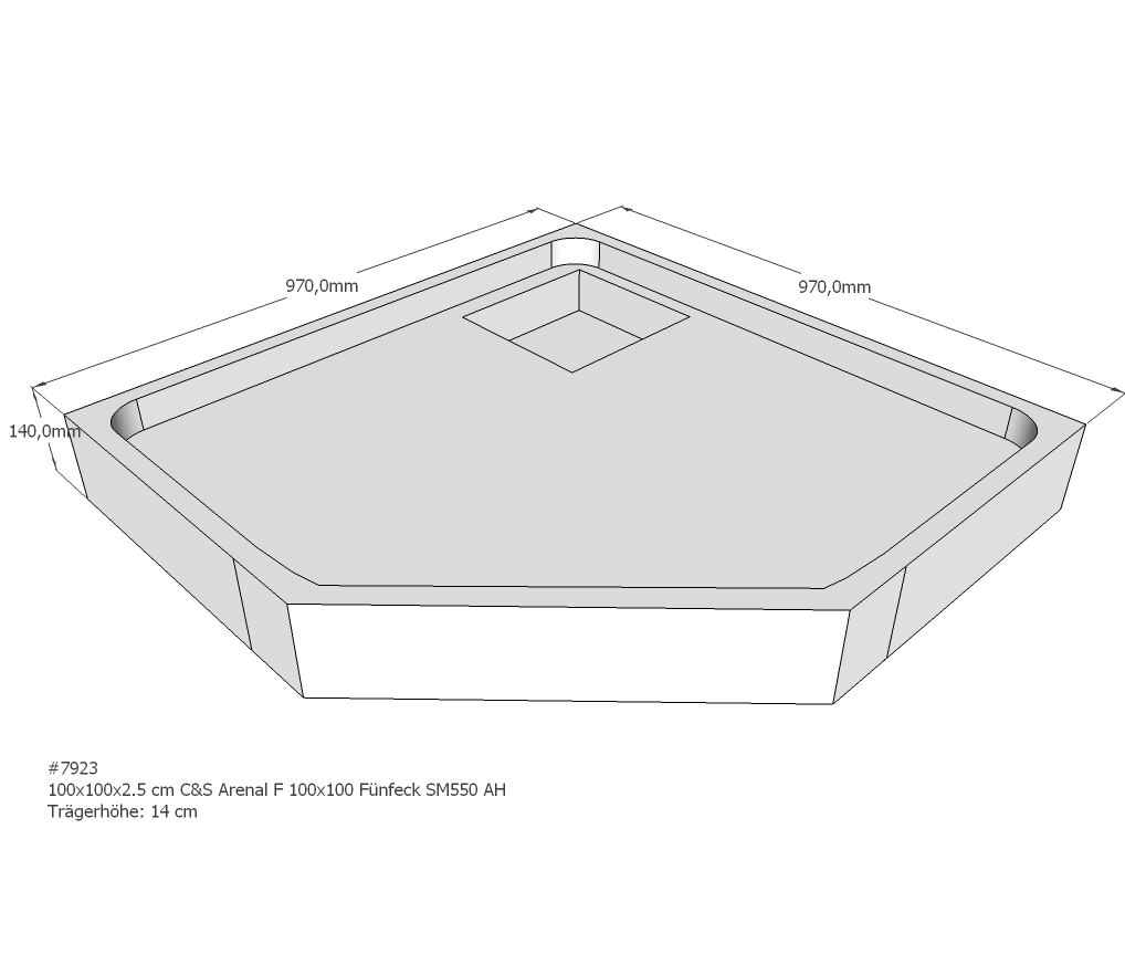 Duschwannenträger für Arenal F 100x100