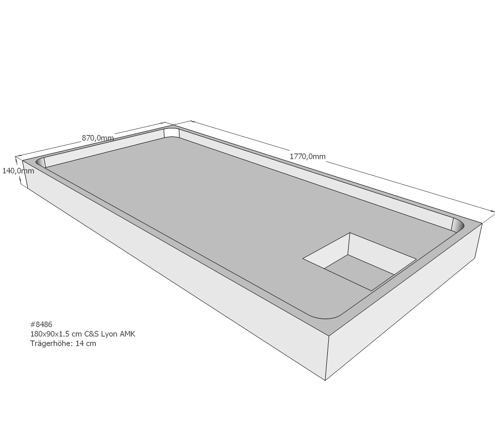 Duschwannenträger für Lyon E 180x90