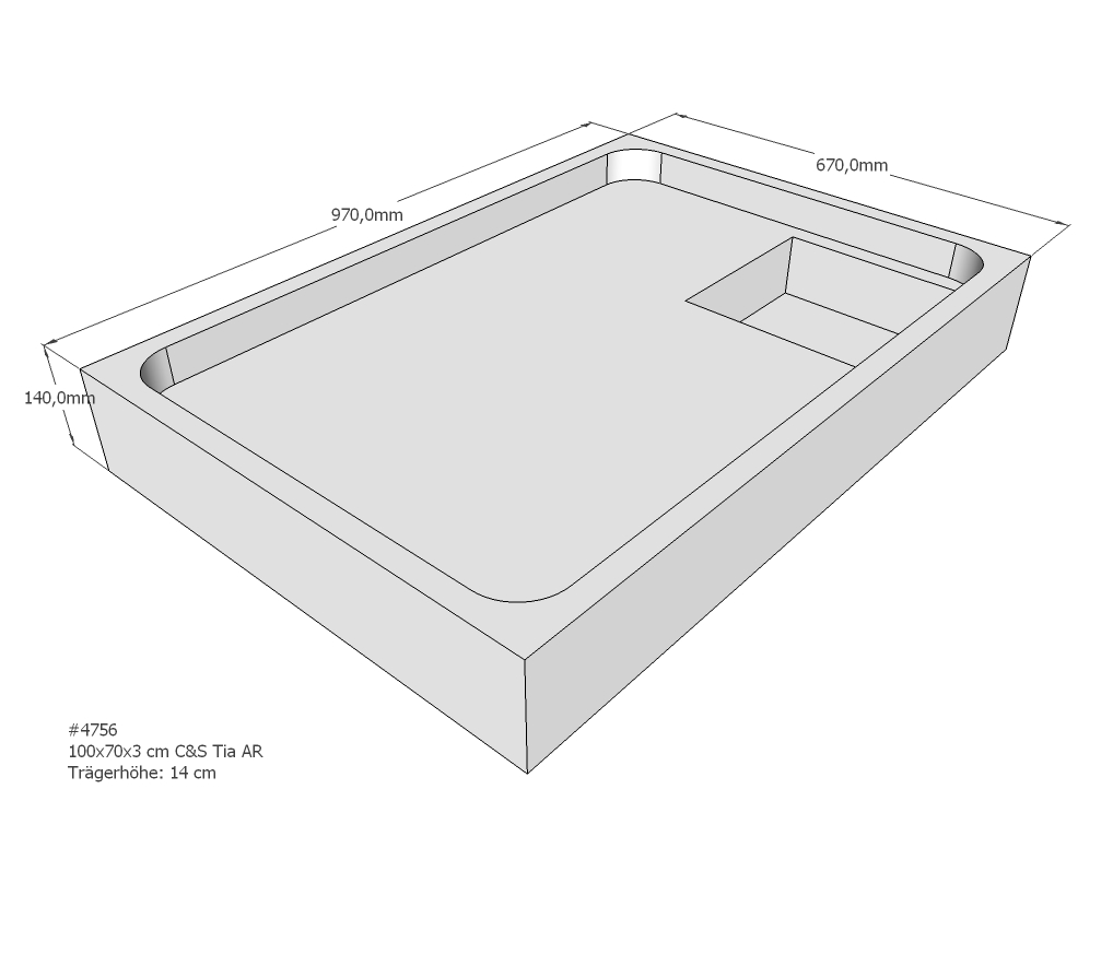 Duschwannenträger für Tia E 100x70