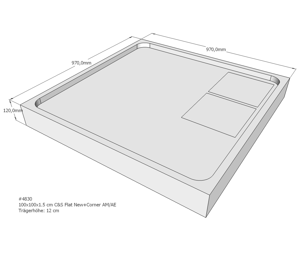 Duschwannenträger für Flat E 100x100