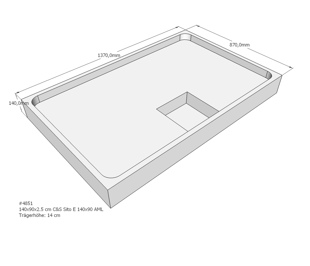 Duschwannenträger für Sito E 140x90