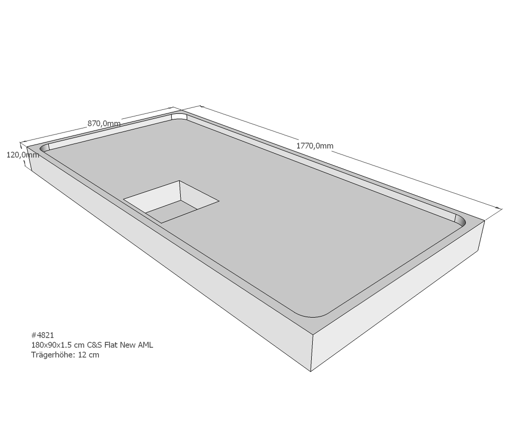 Duschwannenträger für Flat E 180x90