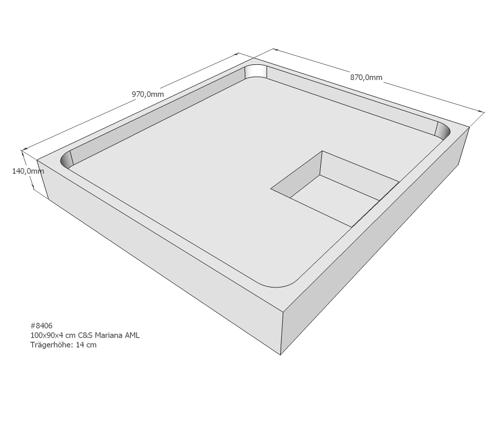 Duschwannenträger für Mariana E 100x90