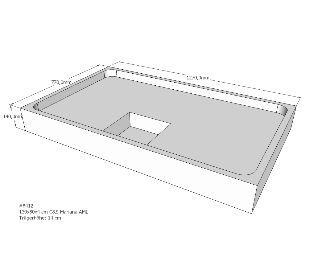 Duschwannenträger für Mariana E 130 x 80