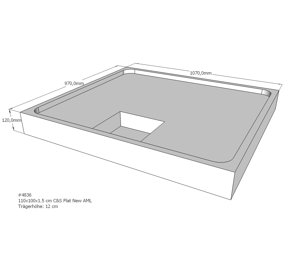 Duschwannenträger für Flat New E 110x100