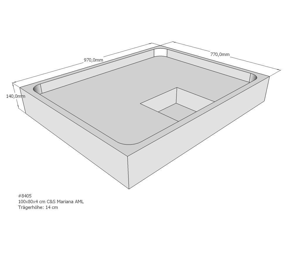 Duschwannenträger für Mariana E 100x80