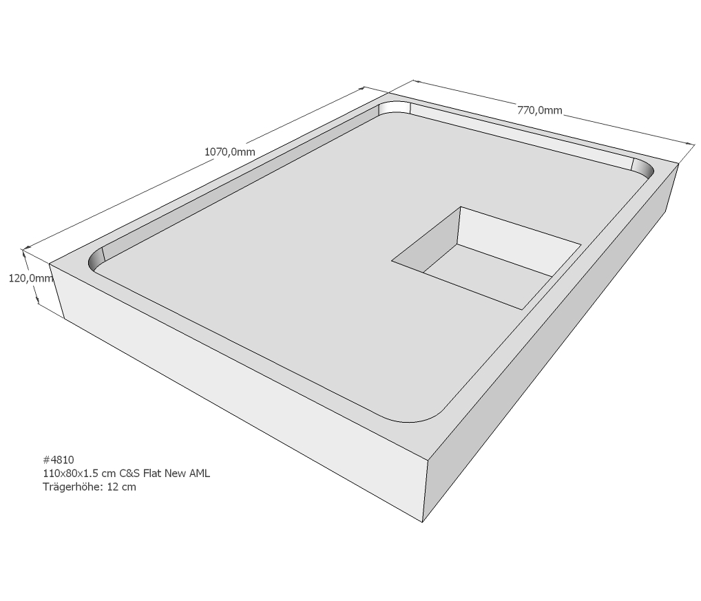 Duschwannenträger für Flat New E 110x80