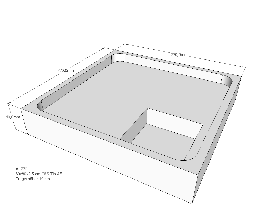 Duschwannenträger für Tia E 80x80