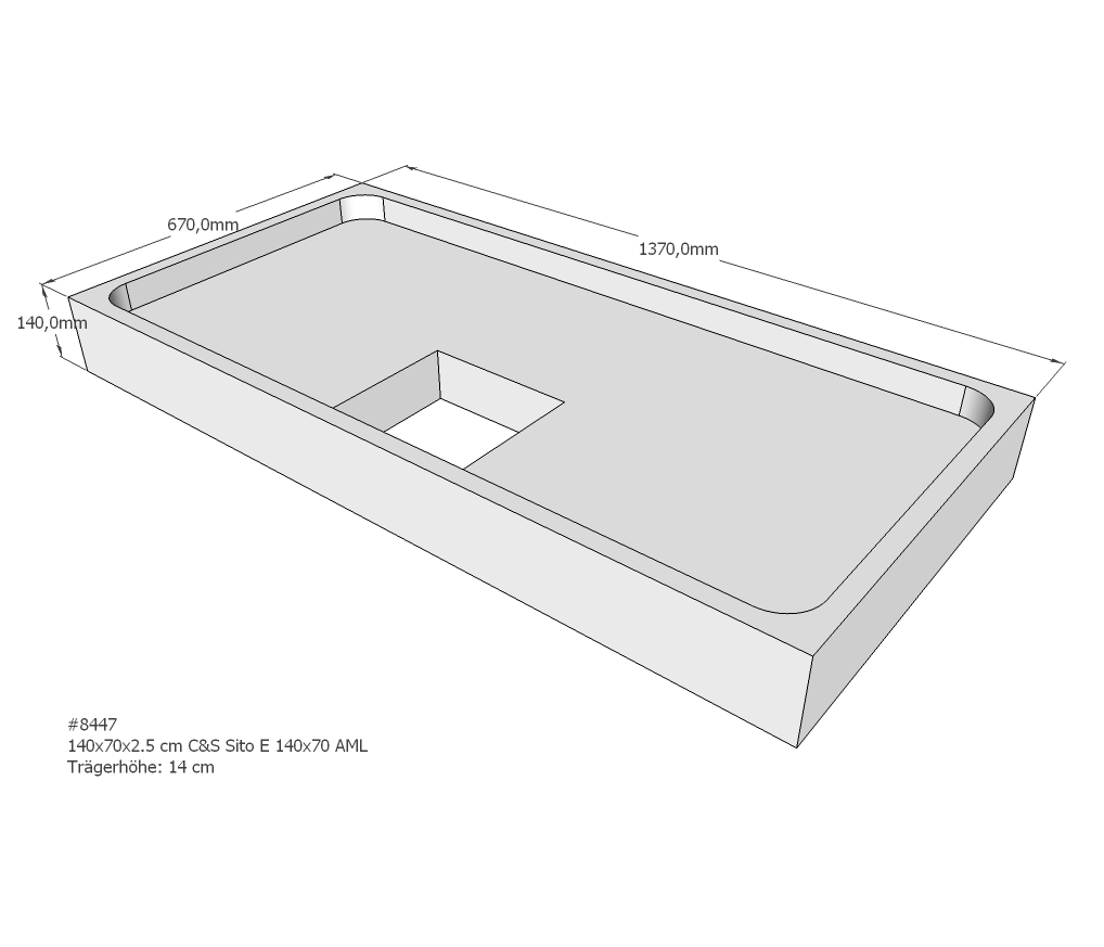 Duschwannenträger für Sito E 140x70