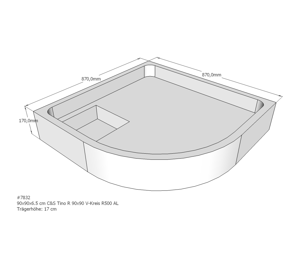 Duschwannenträger für Tino R 90x90