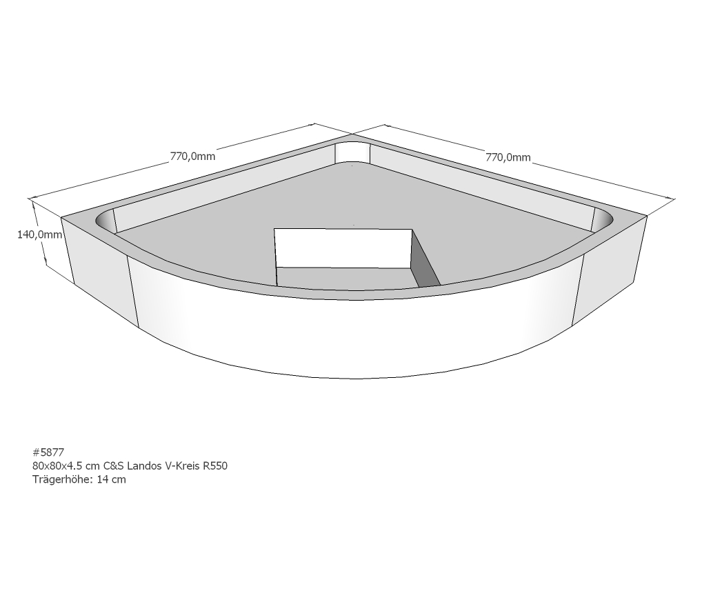 Duschwannenträger für Landos R 80x80