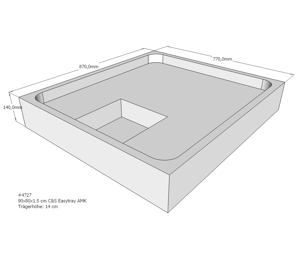 Duschwannenträger für Easytray E 90x80