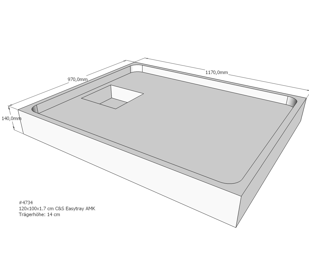 Duschwannenträger für Easytray E 120x100