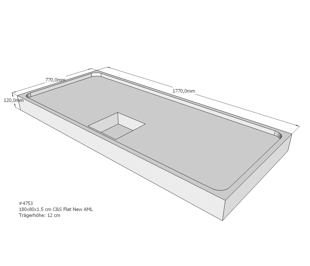 Duschwannenträger für Flat E 180x80