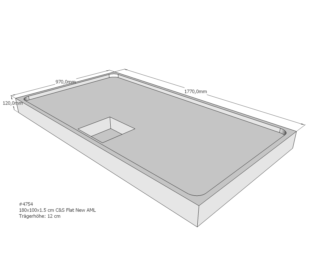 Duschwannenträger für Flat New E 180x100