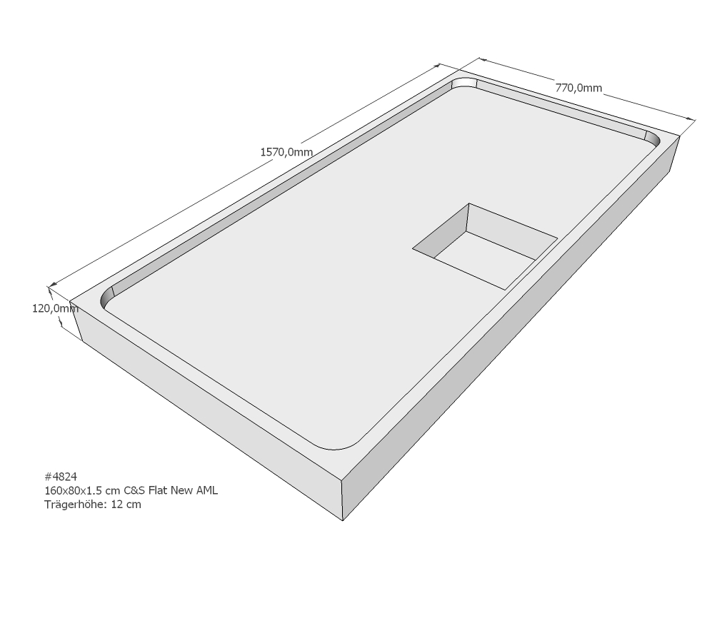 Duschwannenträger für Flat E 160x80