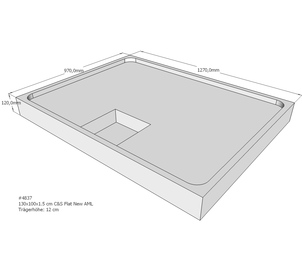 Duschwannenträger für Flat New E 130x100