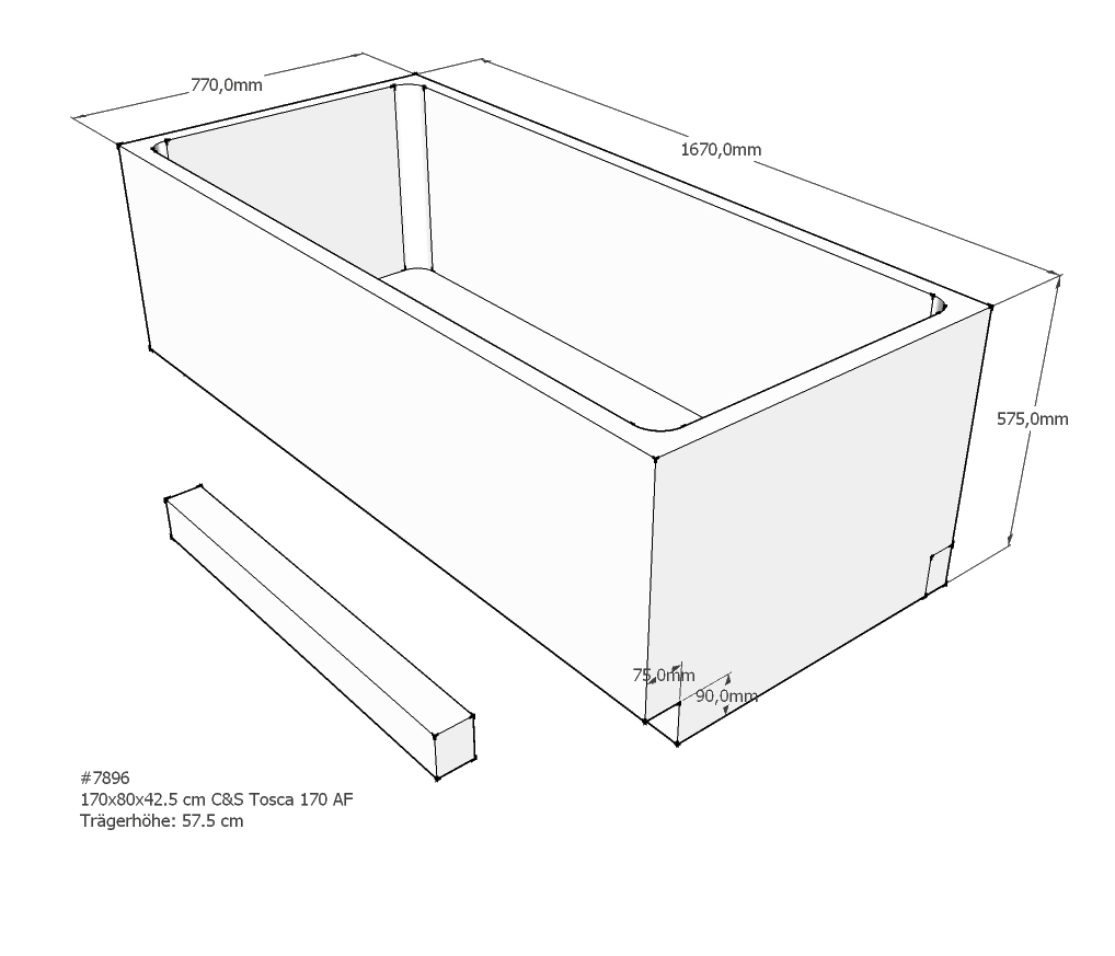 Badewannenträger für Tosca 170