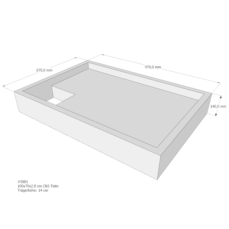 Duschwannenträger für Tiato E 100x70