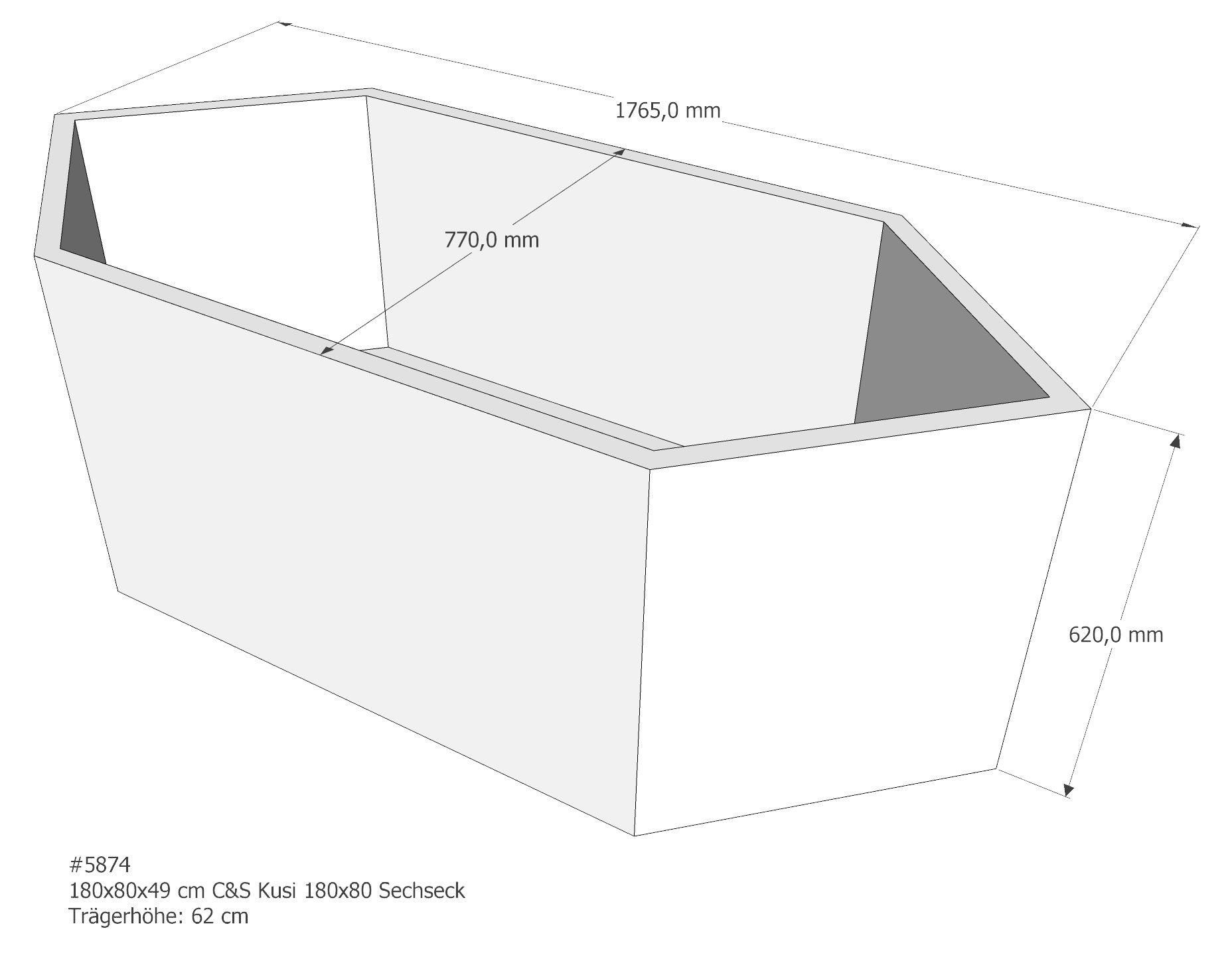 Badewannenträger für Kusi 180x80