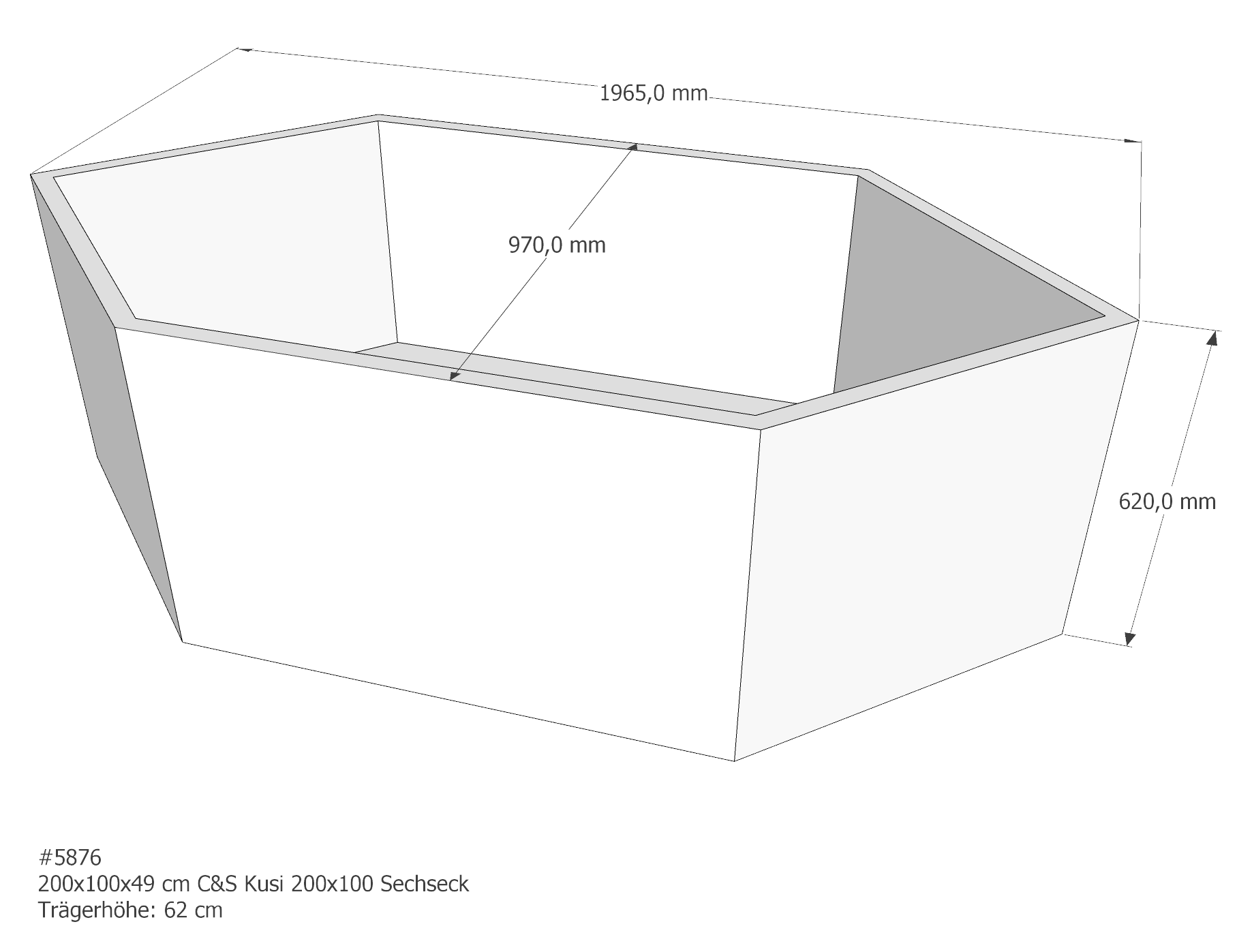 Badewannenträger für Kusi 200x100