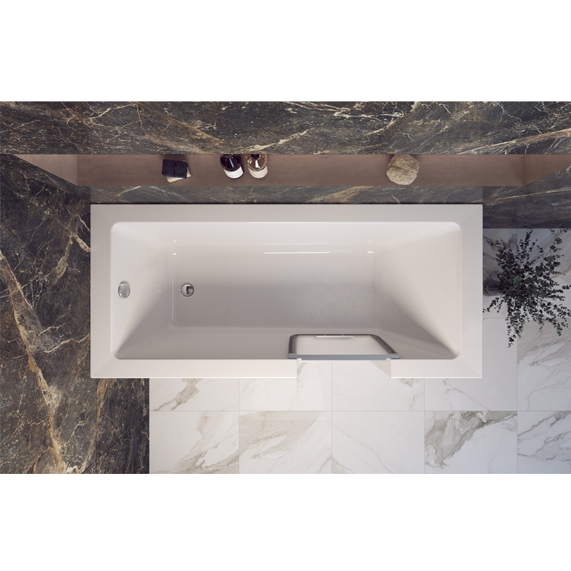 Uppsala Easy 180x80x49 cm Badewanne mit Tür rechts Schürzenversion: Vorwand Eck links