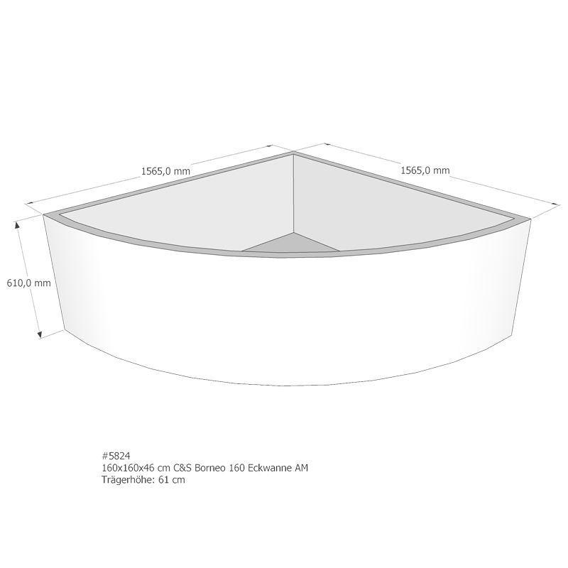 Badewannenträger für Borneo 160