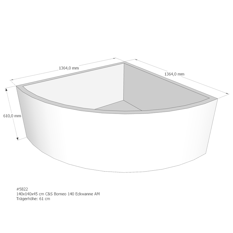 Badewannenträger für Borneo 140