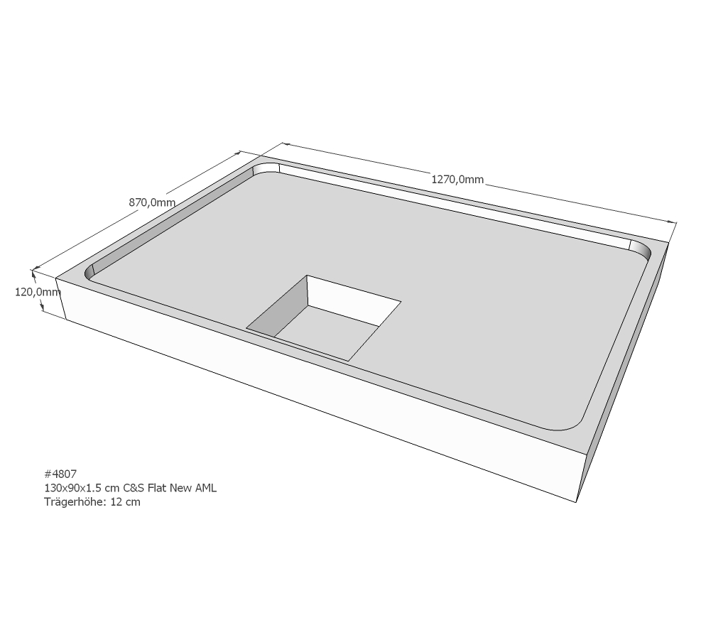 Duschwannenträger für Flat New E 130x90