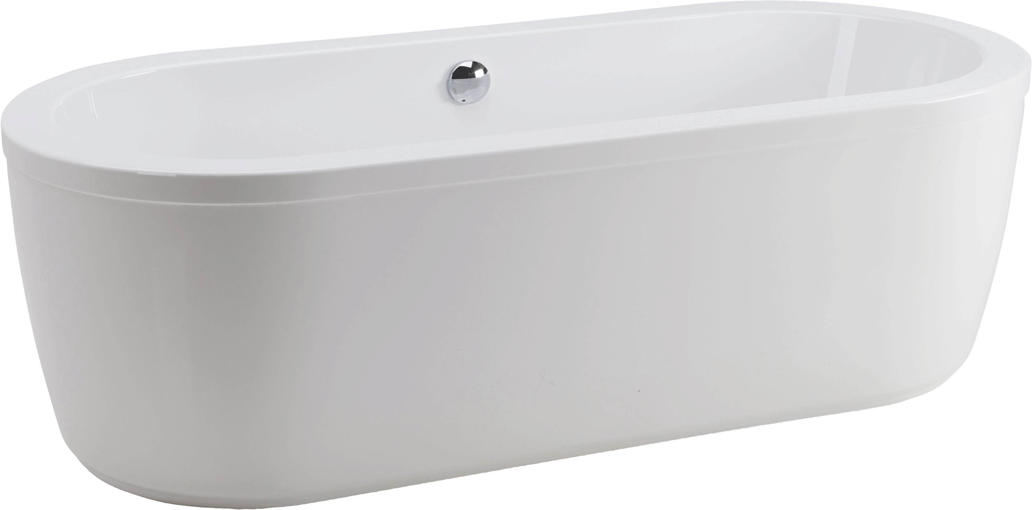 Ovalwanne Rhein 200x100x51/64 cm weiß mit 1-teiliger Schürze