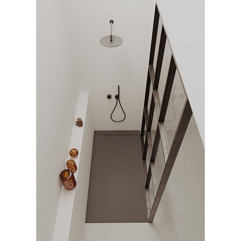Rechteckduschwanne Slatestone Cover E 100x80 cm